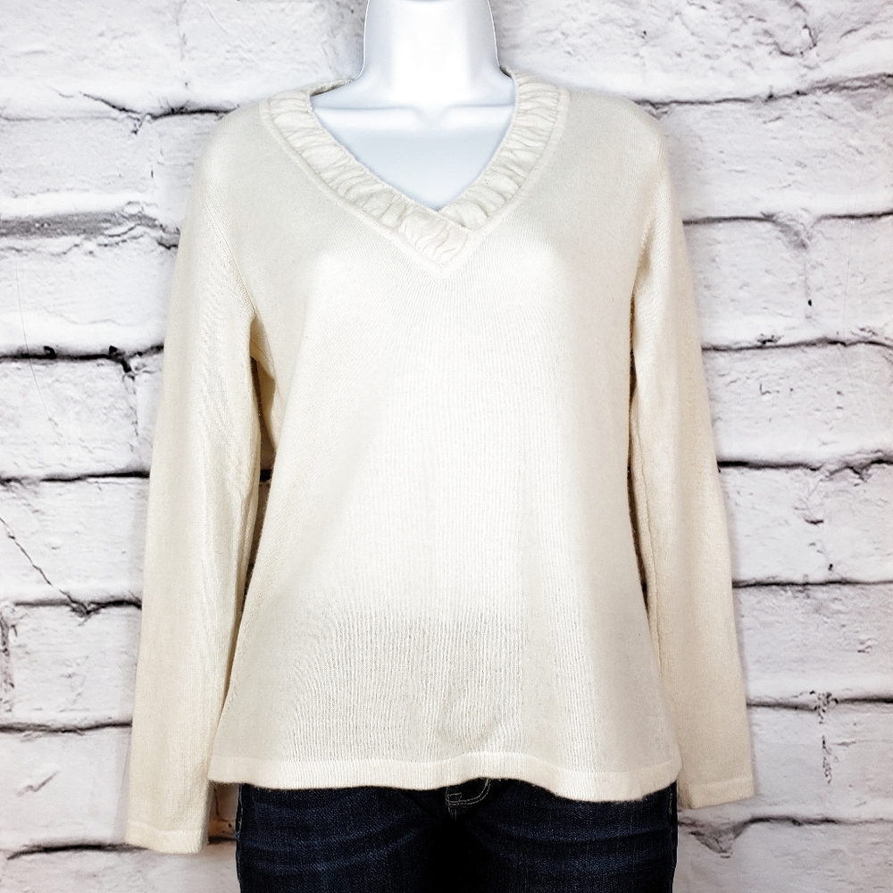 Charter Club Cashmere Cream Sweater Sz S